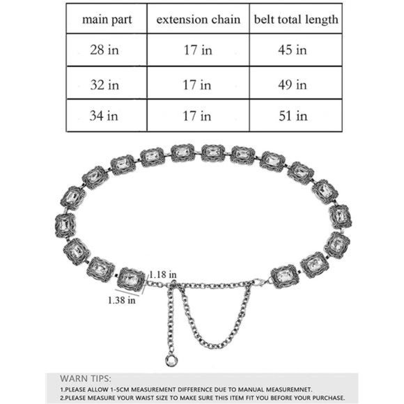 TOPACC Metal Chain Belt for Women Waist chains for Dresses Jeans Western Cowgirl